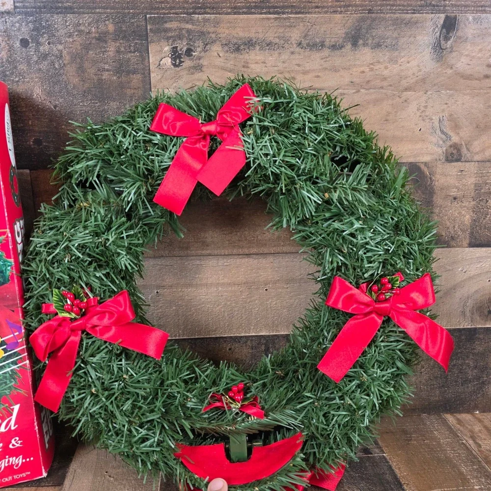 Talking Singing Christmas Wreath Motion Activated Way Out Toys 1997 Parts/Repair